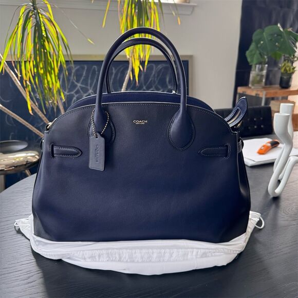 Coach Empire Carryall 40 Satchel Dark Navy Large Women's Bag - Picture 1 of 14